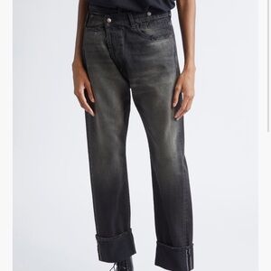 R13 Cuffed Crossover Straight Leg
Jeans (Phantom Selvedge Black)